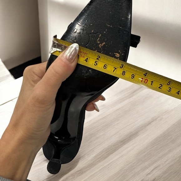 STUART WEITZMAN BLACK SATIN EVENING DRESS BOW SLINGBACK shoes size 8 N - Picture 8 of 15